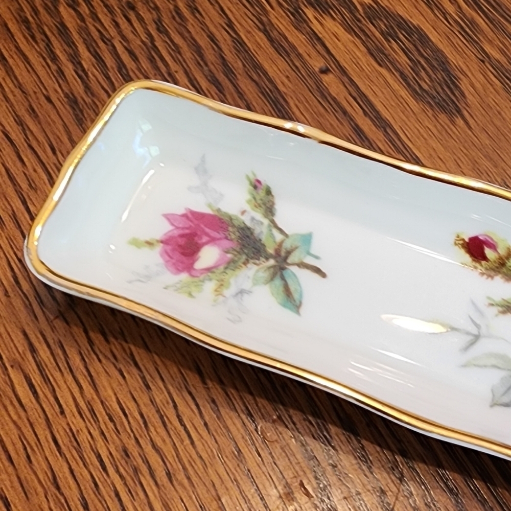 Hammersley Roses Gold Mint Candy Tray Trinket Dish Vintage Bone China England - Picture 4 of 6